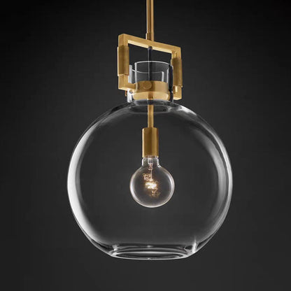 Suspension postmoderne Valérie en laiton et verre