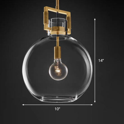 Suspension postmoderne Valérie en laiton et verre