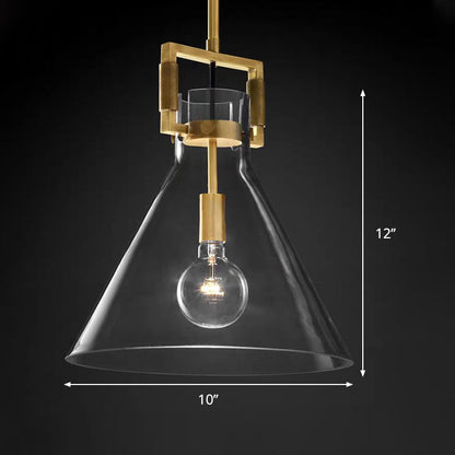 Suspension postmoderne Valérie en laiton et verre