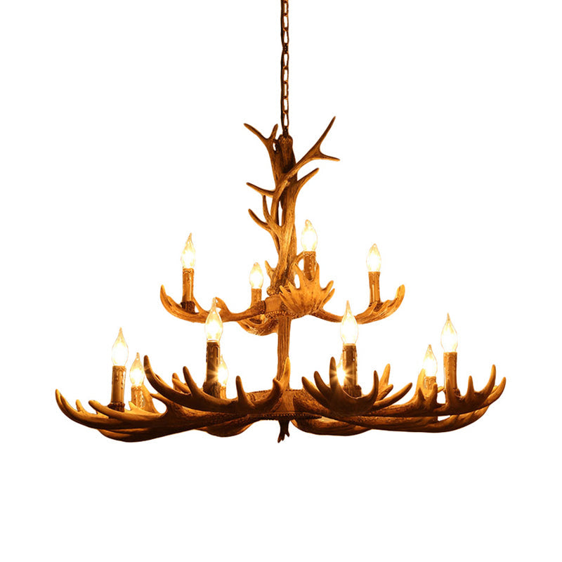 Suspension Rustique Imitation Bois de Cerf Véronique Brown