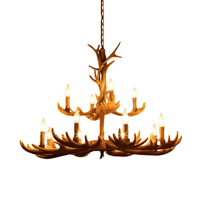 Suspension Rustique Imitation Bois de Cerf Véronique Brown