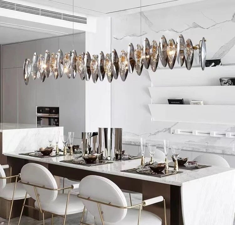 Lustre Elodie Crystal Leaf Nordic de luxe