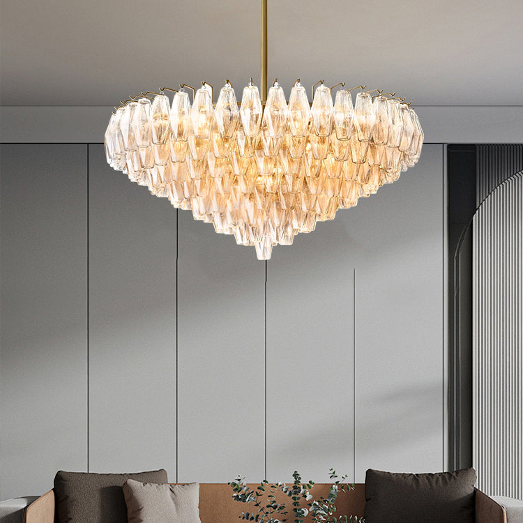 Lustre Circulaire Amélie en Verre Ambré