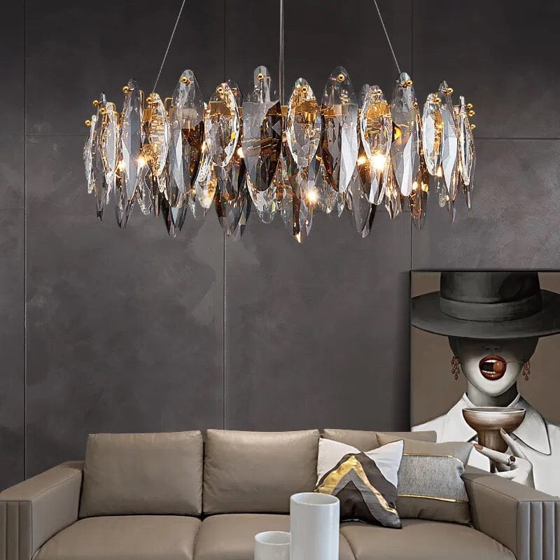 Lustre Elodie Crystal Leaf Nordic de luxe