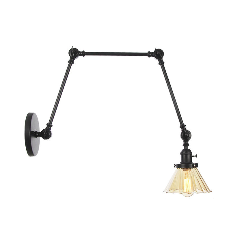Nova Industrial Cone Glass Wall Sconce