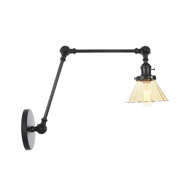 Nova Industrial Cone Glass Wall Sconce