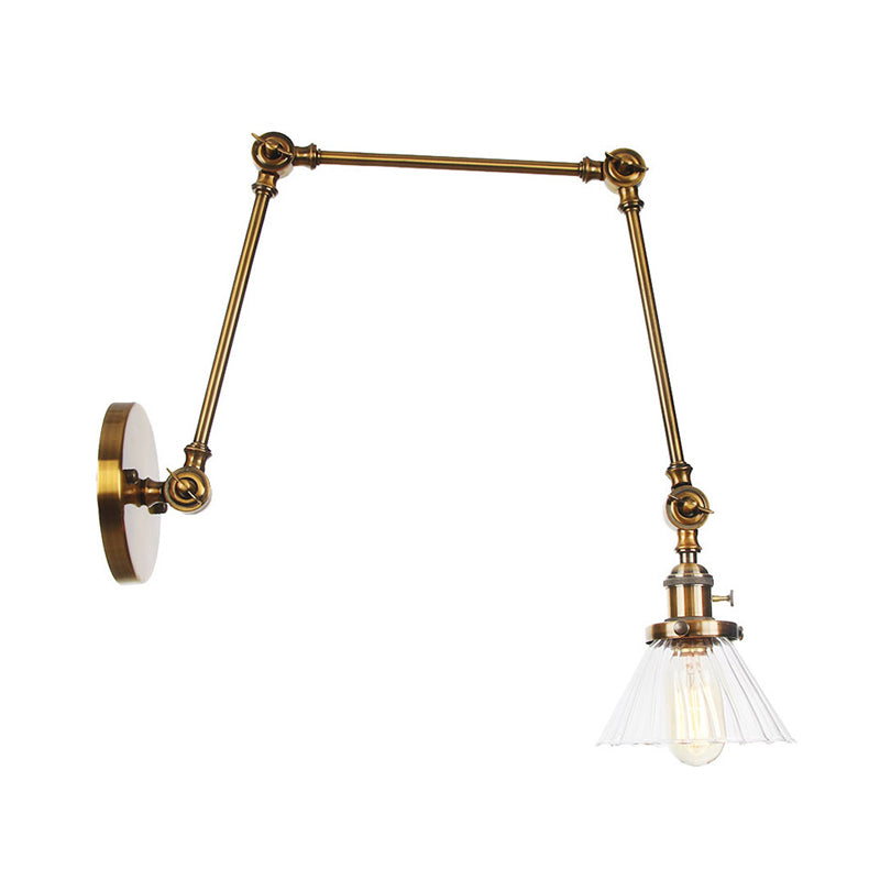 Nova Industrial Cone Glass Wall Sconce