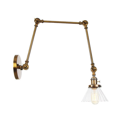 Nova Industrial Cone Glass Wall Sconce