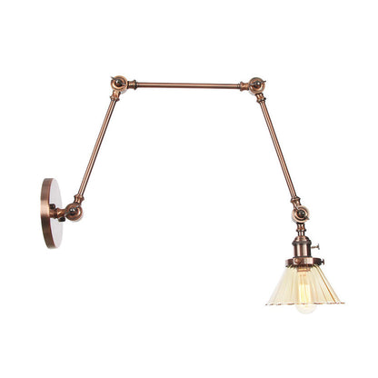 Nova Industrial Cone Glass Wall Sconce