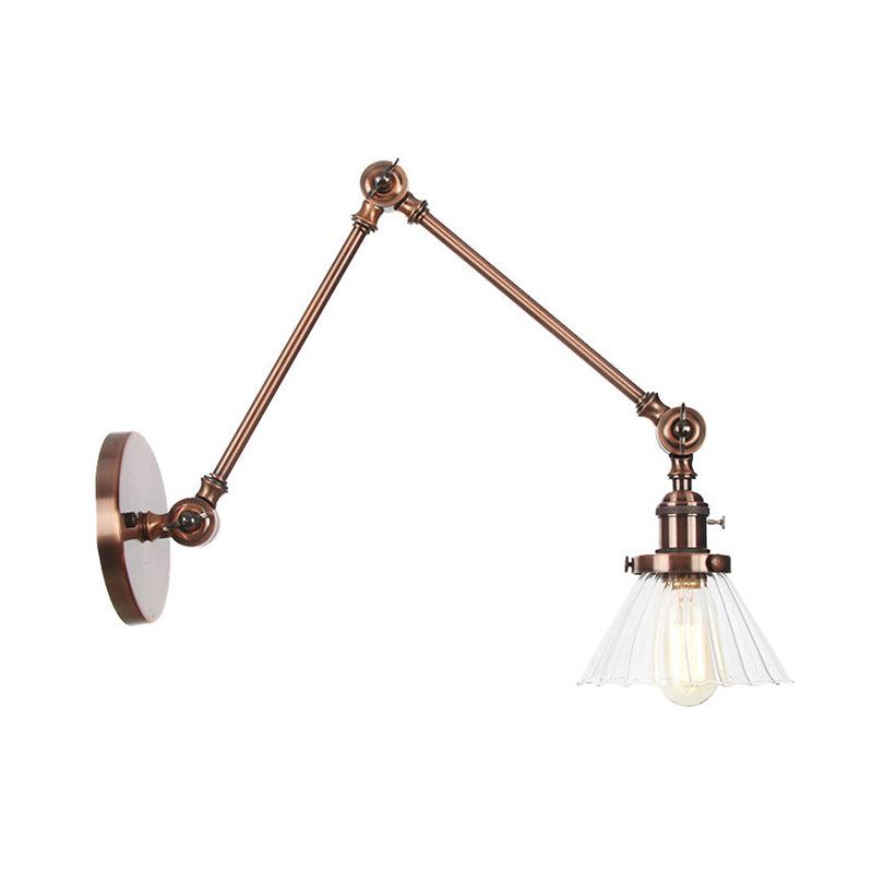 Nova Industrial Cone Glass Wall Sconce