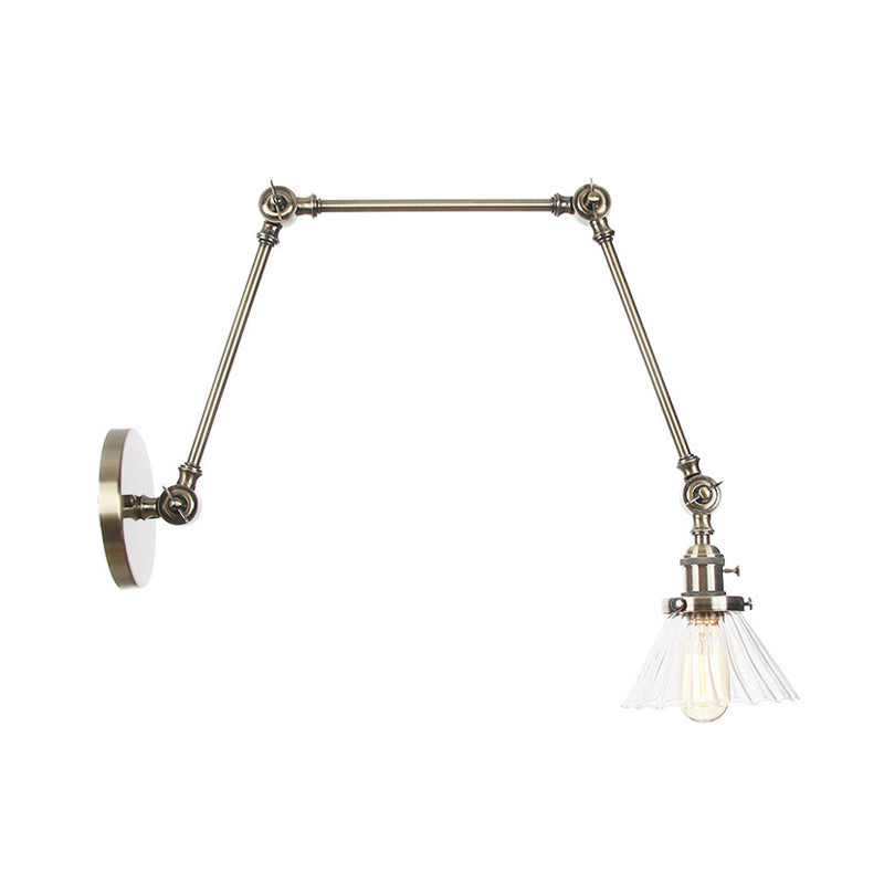 Nova Industrial Cone Glass Wall Sconce