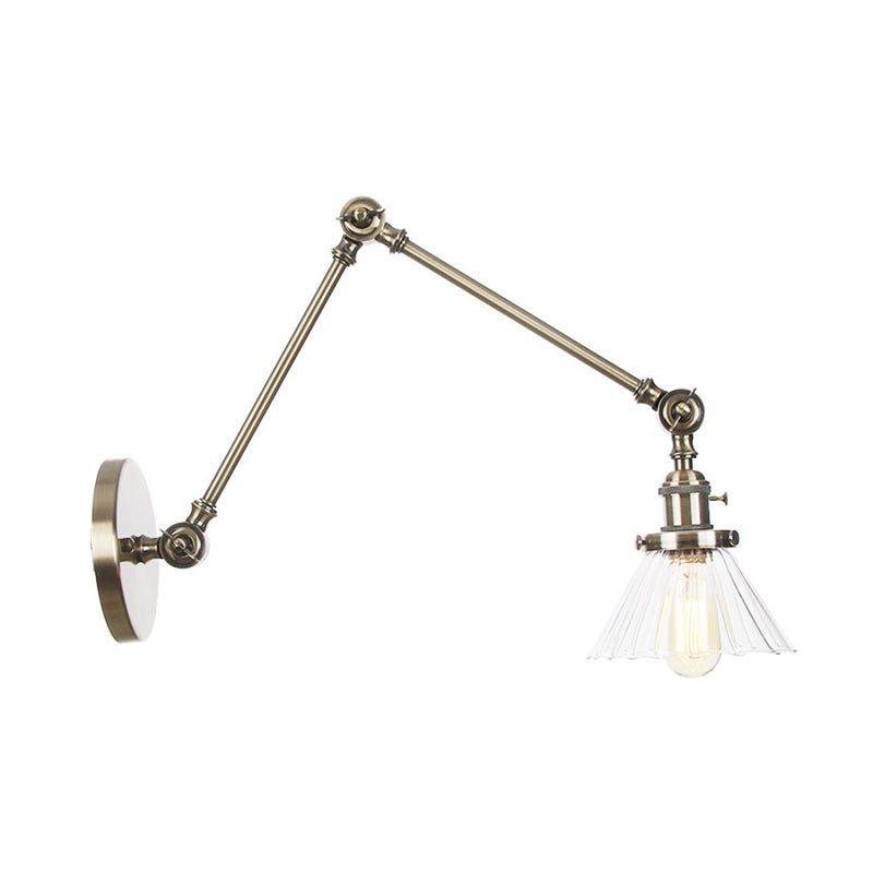 Nova Industrial Cone Glass Wall Sconce