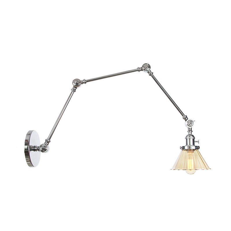 Nova Industrial Cone Glass Wall Sconce