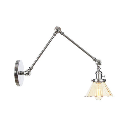 Nova Industrial Cone Glass Wall Sconce