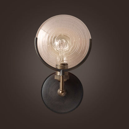 Gabrielle Armed Sconce Light Metal and Glass Traditional Wall Lamp