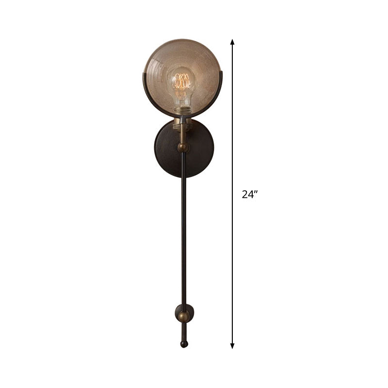 Gabrielle Armed Sconce Light Metal and Glass Traditional Wall Lamp