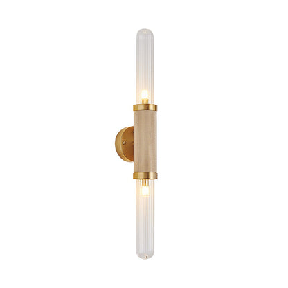 Clémence Contemporary 2-Head Tubular Wall Sconce Gold