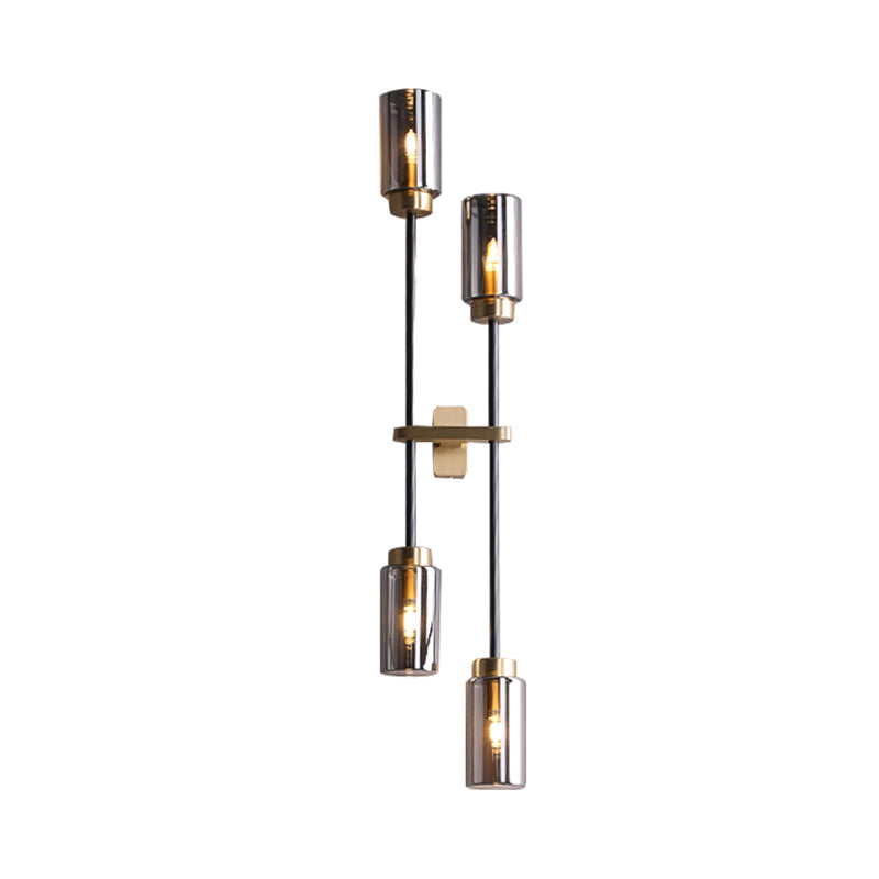 Applique murale LED à quatre têtes en verre Mathilde Modernist Cylinder
