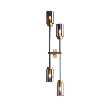 Applique murale LED à quatre têtes en verre Mathilde Modernist Cylinder