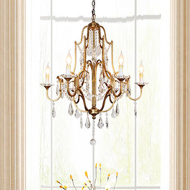 Hélène Crystal Antique Brass Chandelier