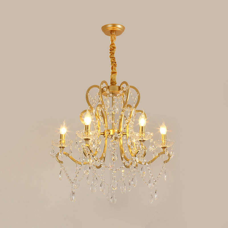 Lustre Océane en cristal doré pour bougie