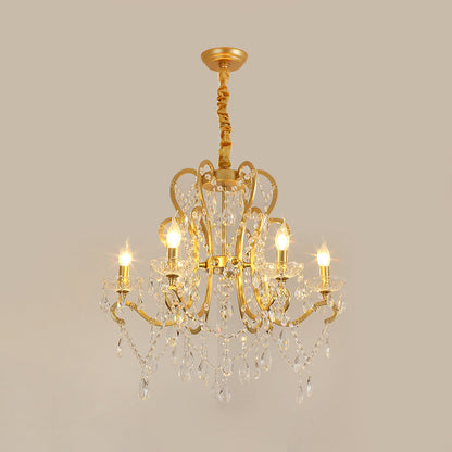 Lustre Océane en cristal doré pour bougie