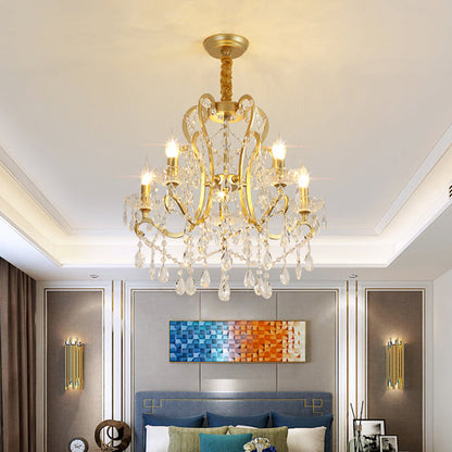 Lustre Océane en cristal doré pour bougie