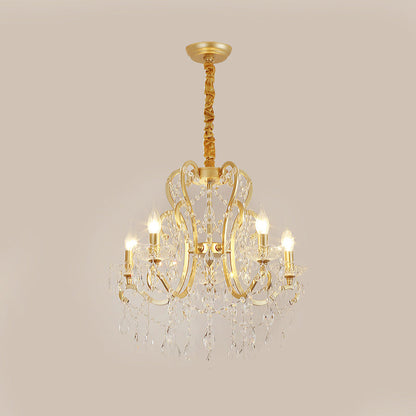 Lustre Océane en cristal doré pour bougie