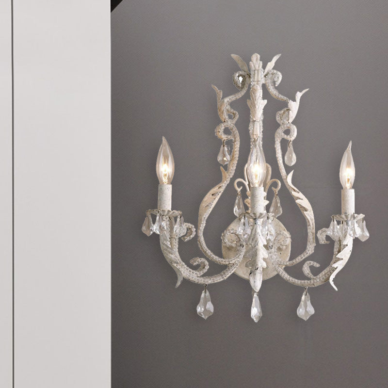 Applique murale Élise traditionnelle à 3 bras en cristal