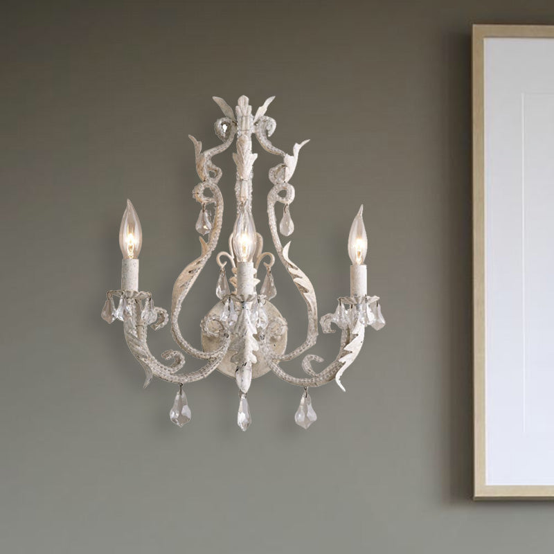 Applique murale Élise traditionnelle à 3 bras en cristal