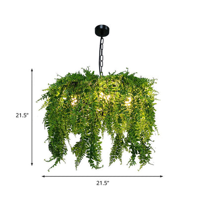 Colette Green Plant Design Industrial 5-Light Metal Chandelier