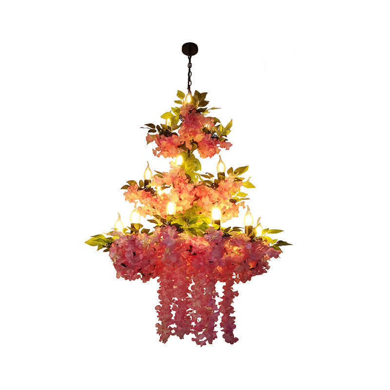 Anaïs Blossom Pendant Chandelier Pink 21 Light Ceiling Lamp