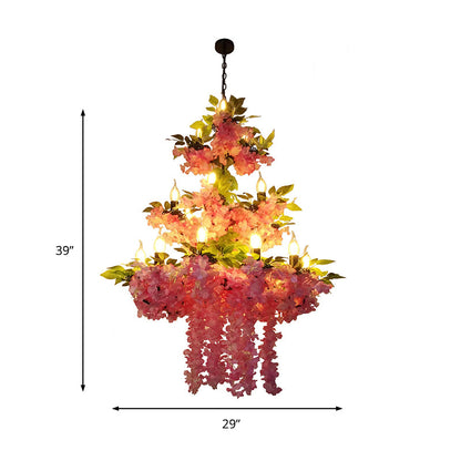 Anaïs Blossom Pendant Chandelier Pink 21 Light Ceiling Lamp