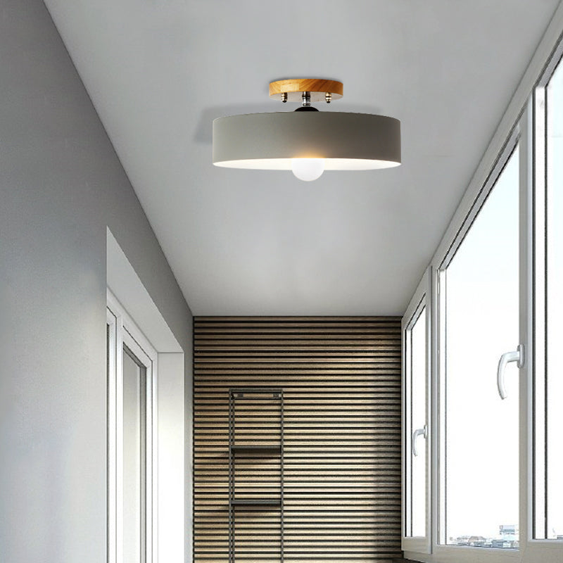 Aurélie Modern Drum Semi Flush Ceiling Light