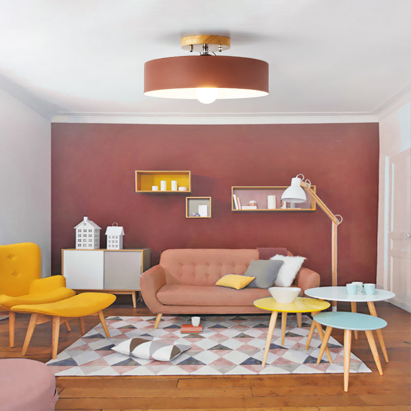 Aurélie Modern Drum Semi Flush Ceiling Light