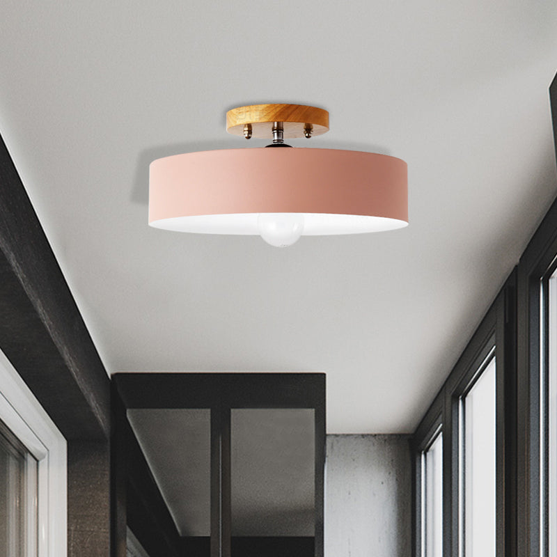 Aurélie Modern Drum Semi Flush Ceiling Light