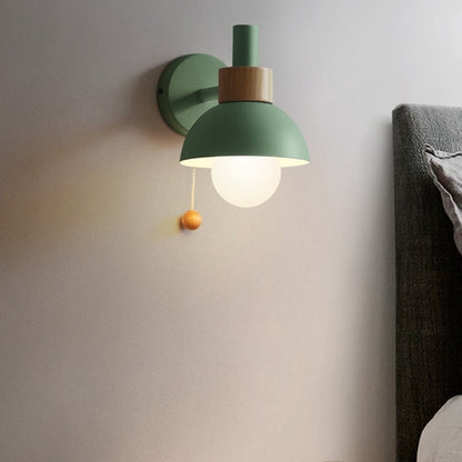 Applique Dôme Amélie Macaron – Abat-jour Métal avec Chaînette, 5 à 9 pouces
