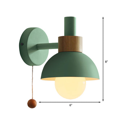 Applique Dôme Amélie Macaron – Abat-jour Métal avec Chaînette, 5 à 9 pouces