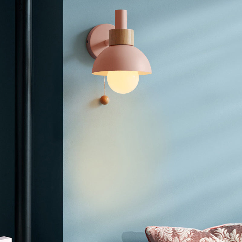Applique Dôme Amélie Macaron – Abat-jour Métal avec Chaînette, 5 à 9 pouces