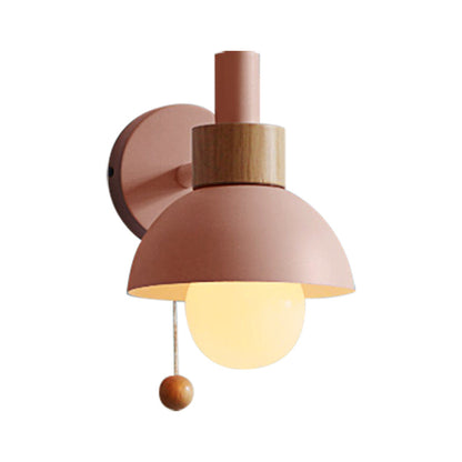 Applique Dôme Amélie Macaron – Abat-jour Métal avec Chaînette, 5 à 9 pouces