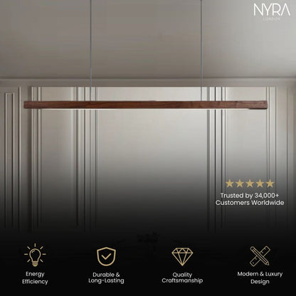 Amélie Oak & Walnut Linear Chandelier