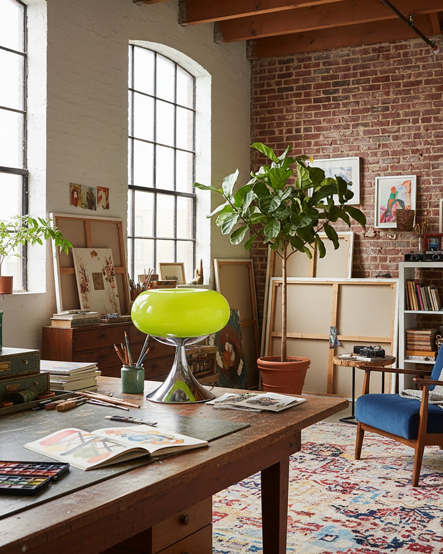 Lampe de table LED en verre Adèle Lollipop avec finition chromée