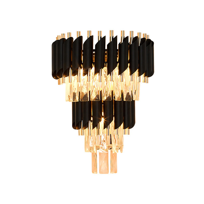 Adèle Tiered Crystal Flush Wall Light Sconce