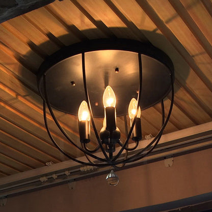 Plafonnier Madeleine en grillage industriel et cristal