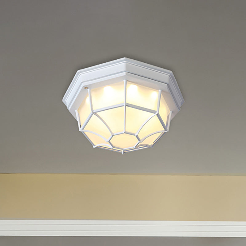 Plafonnier LED Isabelle en verre dépoli géométrique