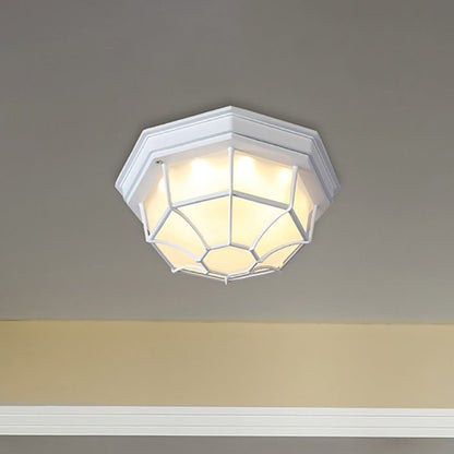 Plafonnier LED Isabelle en verre dépoli géométrique