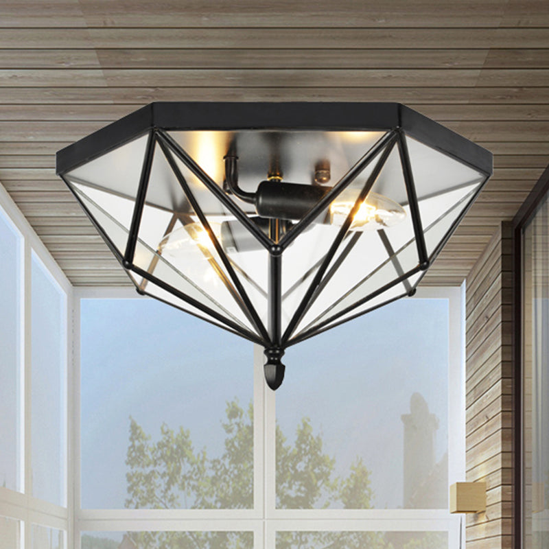 Plafonnier Sophie Vintage Polyhedron en verre