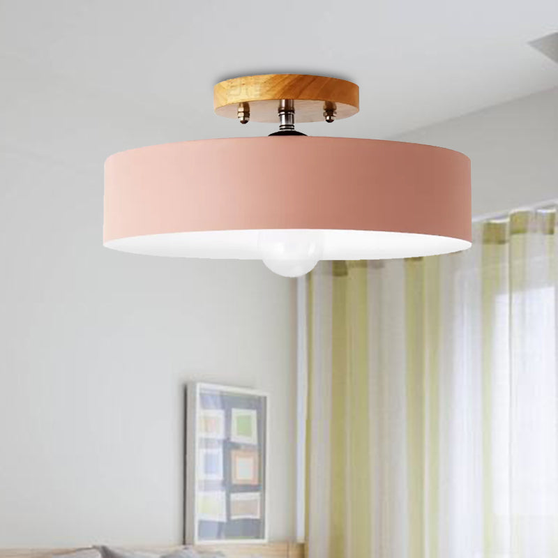 Aurélie Modern Drum Semi Flush Ceiling Light