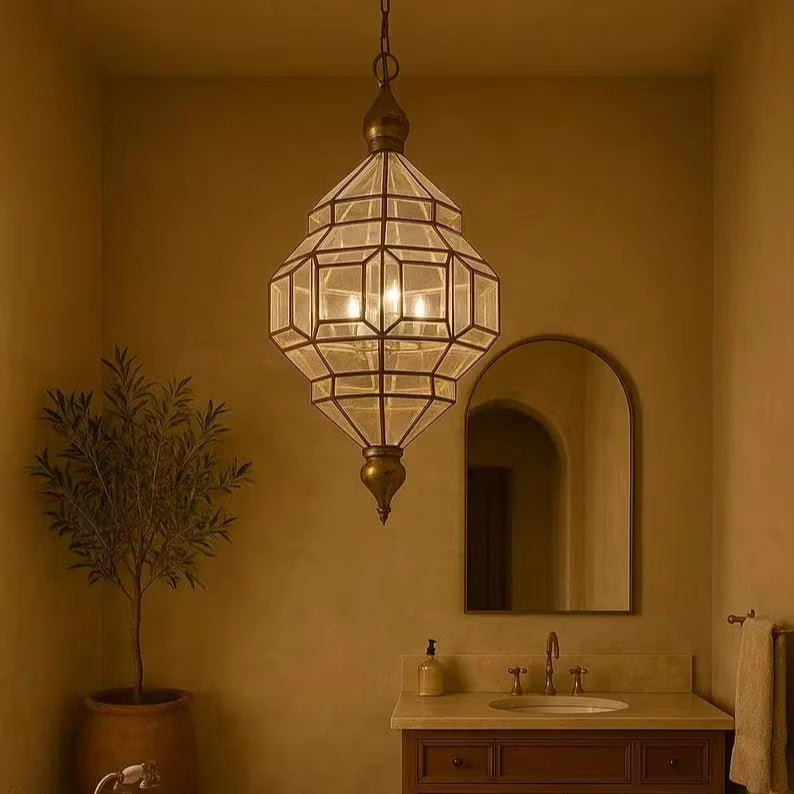 Suspension Sophie Dimlux en verre et laiton