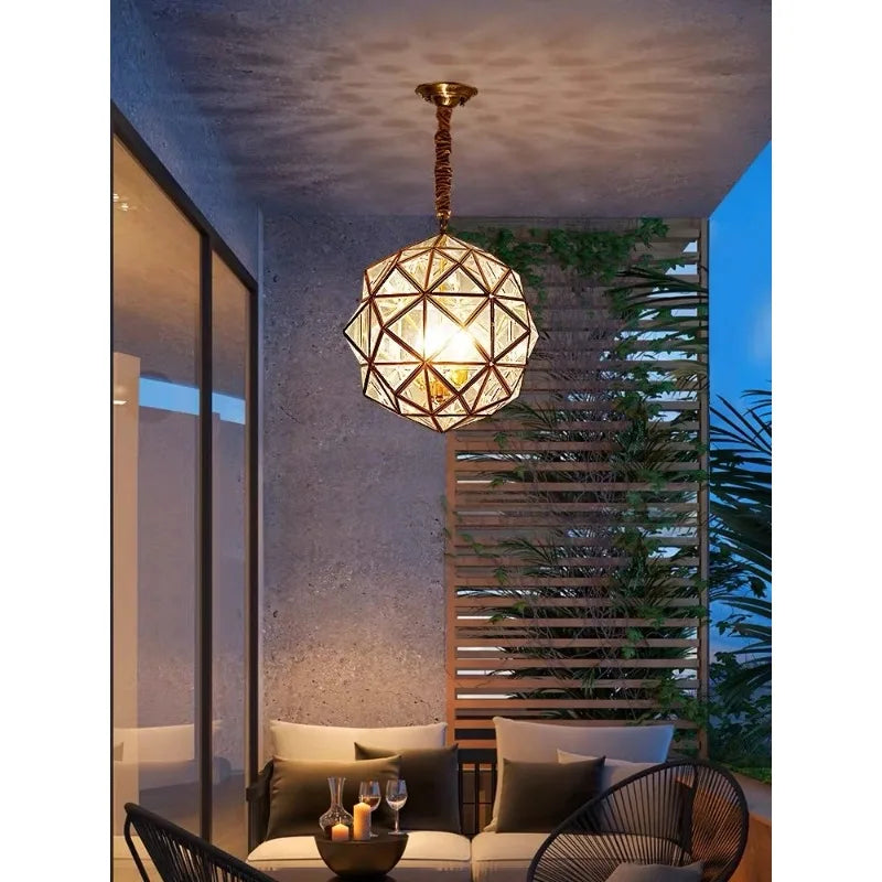 Suspension Sophie Dimlux en verre et laiton